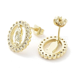 Orecchini da donna in ottone con micro pavé di zirconi cubici&nbsp;EJEW-D086-07B-G