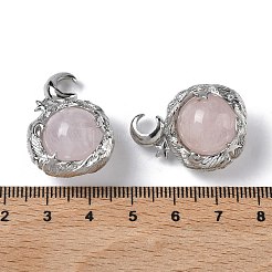 Pendentifs de quartz rose naturel&nbsp;G-A298-02P-07