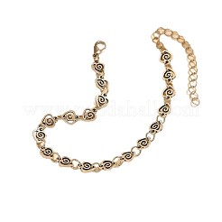 Fußkettchen aus böhmischer Legierung mit spiralförmigen Herzgliedern für Damen&nbsp;WG53D8C-01