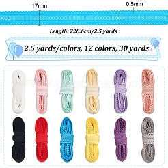 Cordon de dentelle en maille élastique en polyester 30 couleurs&nbsp;OCOR-BC0006-25