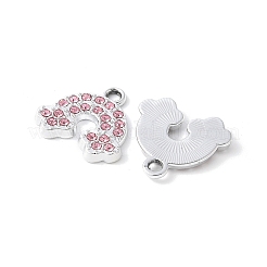 Legierung rosa Strass Anhänger&nbsp;PALLOY-E775-15P