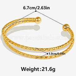 Élégants bracelets manchettes double couche en acier inoxydable 304&nbsp;NS9291-2