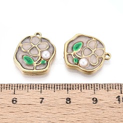 Anhänger aus Edelstahl 304 und ABS-Emaille mit Kunstperlen&nbsp;STAS-T068-85A