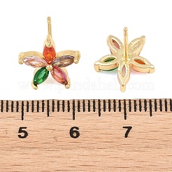 Boucles d'oreilles en laiton avec micro pavé de zircons cubiques pour femmes&nbsp;KK-A305-05G-09