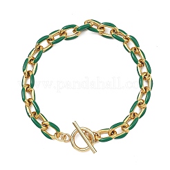 304 Edelstahl-Emaille-Kabelkettenarmbänder für Damen&nbsp;BJEW-JB13595