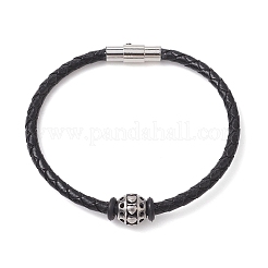 Bracciali di corda di pelle intrecciato &nbsp;BJEW-JB11387-02