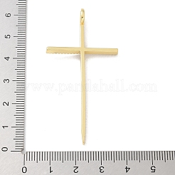 Grandi pendenti in ottone con micro pavé di zirconi chiari&nbsp;KK-M300-09G-01