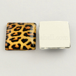 Vetro stampato piazza cabochon quadrati&nbsp;GGLA-S022-10mm-14