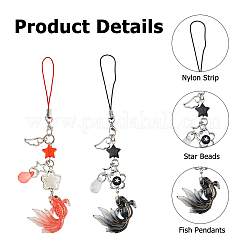 6 Stück Handygurte aus Acryl in Fisch-Optik in 6 Farben&nbsp;HJEW-HS0001-05