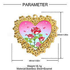 Pendentifs imprimés en acier inoxydable 304&nbsp;STAS-OY010-39G