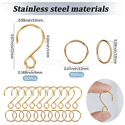 150 Stück Edelstahlhaken&nbsp;DIY-SP0006-86G