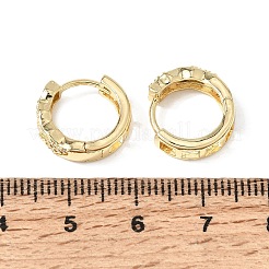 Boucles d'oreilles créoles en laiton micro pavé de zircons cubiques transparents pour femmes&nbsp;KK-CBA9109-02G