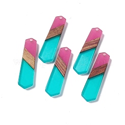 Pendentifs en résine transparente et bois de noyer&nbsp;RESI-M027-06K