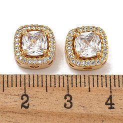 Perline zirconi micro pave  in ottone&nbsp;KK-U037-01G-01