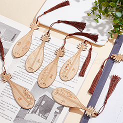 8 stücke 8 stil alte musical instrument pipa chinesischen stil lesezeichen mit quasten für buch liebhaber&nbsp;AJEW-GO0001-13