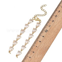 Herstellung von Armbändern aus Messing und Glas in Tropfenform&nbsp;AJEW-JB01646
