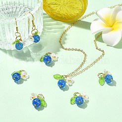 50 Stück Blumenanhänger aus Glas und ABS-Kunststoff mit Kunstperlen&nbsp;PALLOY-CJ00185