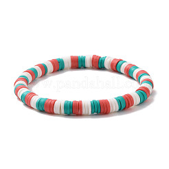 4pcs 4 style argile polymère heishi surfeur bracelets extensibles ensemble&nbsp;BJEW-TA00261