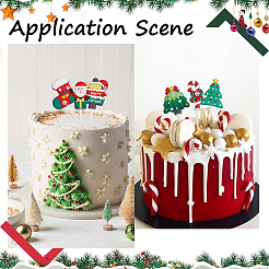 24 pièce de 12 styles de décorations de gâteaux de Noël en plastique&nbsp;AJEW-SC0003-53A