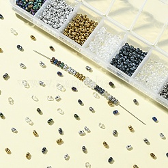 35 g undurchsichtige Glasperlen in zwei Farben&nbsp;SEED-YW0002-52