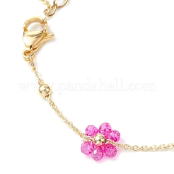 Herstellung eines Armbands aus Gliederketten mit Blumen aus Messing und Glasperlen&nbsp;AJEW-JB01388