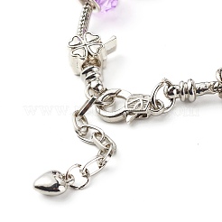 Cuore angelo fiori di trifoglio braccialetto europeo per ragazze adolescenti&nbsp;BJEW-JB06849-05