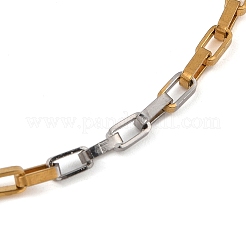 Bracciali a catena con maglie rettangolari in acciaio inossidabile per donne e uomini&nbsp;BJEW-M319-01A-GP