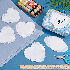 6 bolsa de parches de tela bordados en blanco de poliéster para coser&nbsp;PATC-PH0001-86B