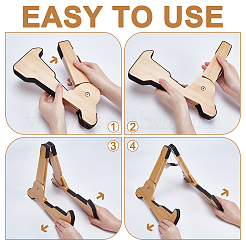 Supports de guitare pliables en bambou&nbsp;AJEW-WH0481-415