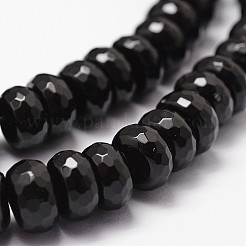 Fili di perline di onice nero naturale&nbsp;G-P161-23-12x8mm