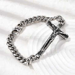 304 Edelstahl-Armbänder mit kubanischen Gliederketten&nbsp;BJEW-A092-05P