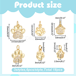 18 pz 3 stili ottone micro pavé zirconia cubica charms&nbsp;KK-WR0012-51