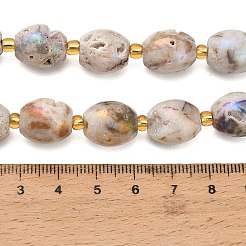 Hebras de cuentas de cristal de geoda druzy electrochapadas&nbsp;G-F833-O01-01C