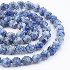 2 brin de perles de jaspe bleu naturel&nbsp;G-OC0001-85A