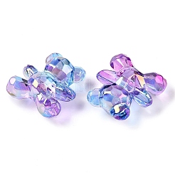 Perles européennes acryliques transparentes de couleur dégradée&nbsp;OACR-P024-01-04