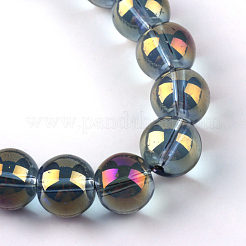 Chapelets de perles en verre électroplaqué&nbsp;EGLA-Q062-8mm-A03