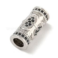 Micropave de latón cuentas de circonio cúbico negro&nbsp;KK-G493-35P