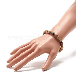 Bracelet extensible en perles de jaspe naturel pour femme ou homme&nbsp;BJEW-JB07732-02