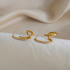 Unregelmäßige Strass-Ohrstecker aus Edelstahl 304 für Damen&nbsp;OL5482