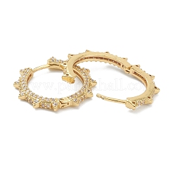 Orecchini a cerchio huggie in zirconi cubici trasparenti micro pavè&nbsp;EJEW-A058-02