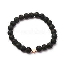 Set di bracciali elasticizzati in pietra lavica naturale&nbsp;BJEW-JB06700