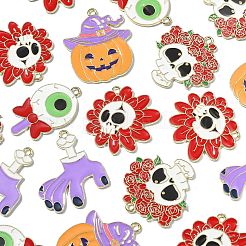 30pcs 5 Arten Halloween-Thema-Legierungs-Emaille-Anhänger&nbsp;ENAM-CJ0005-10