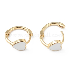 Orecchini a cerchio huggie in ottone smaltato&nbsp;EJEW-L234-065G
