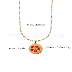 Collares con colgante rojo esmaltado de acero inoxidable 304 para mujer&nbsp;WGB0580-02