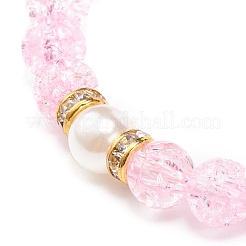 Bracelet extensible en perles d'imitation acrylique avec breloques en alliage d'émail pour femme&nbsp;BJEW-JB08447