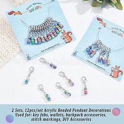 12 pz decorazioni pendenti con perline acriliche&nbsp;HJEW-PH01527