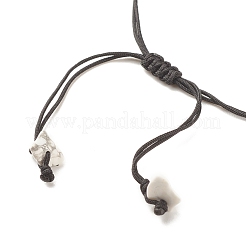 Pulsera de cuentas trenzadas con chips de howlita sintética&nbsp;BJEW-JB08019-13