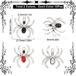20 stücke 2 farben legierung strass anhänger&nbsp;FIND-SC0006-87