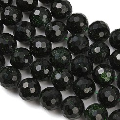 Cuentas sintéticas goldstone verdes hebras&nbsp;GG-CBA199E-F03-12mm