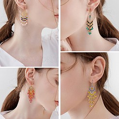 9 Paar 9 Stil Pferdeauge & Ring & Münz-Kronleuchter-Ohrringe&nbsp;EJEW-SW00010